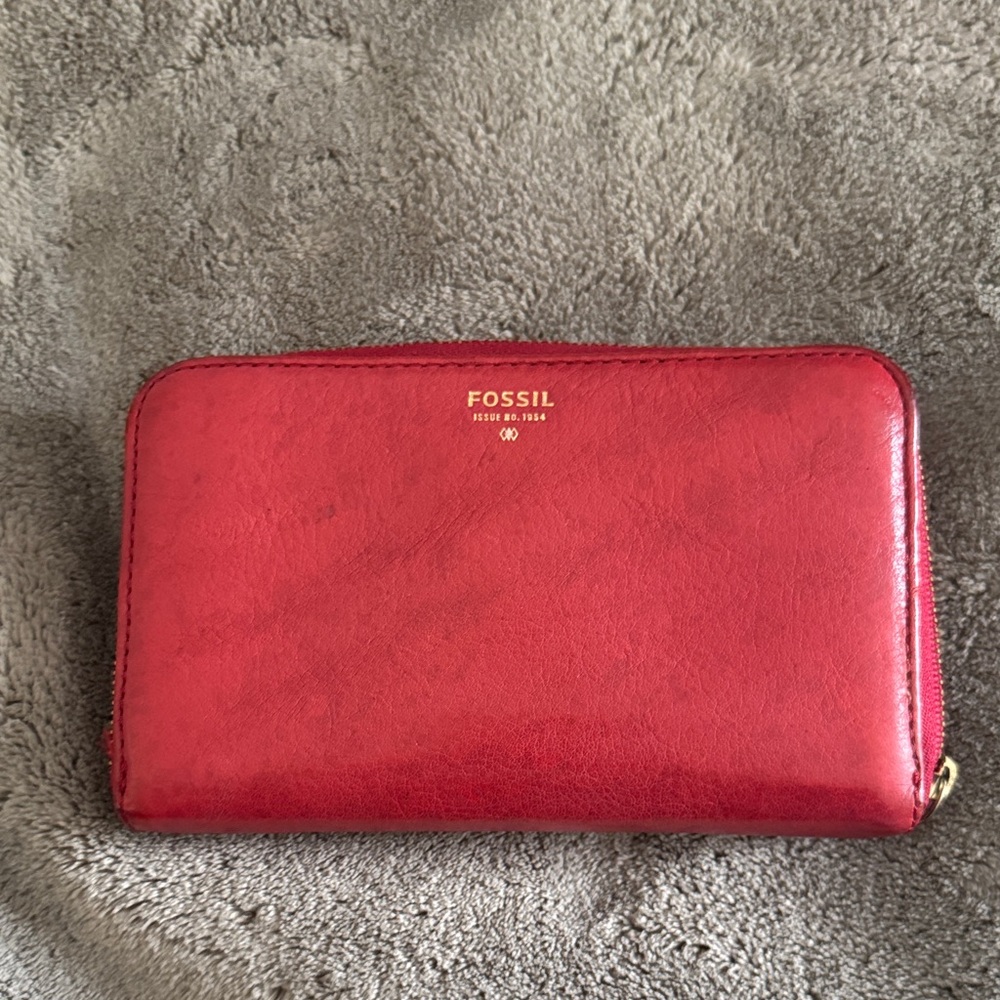 Fossil Red Leather Women's Wallet